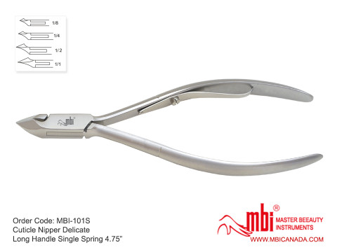 MBI-101S-Cuticle-Nipper-Delicate-Long-Handle-Single-Spring-4.75
